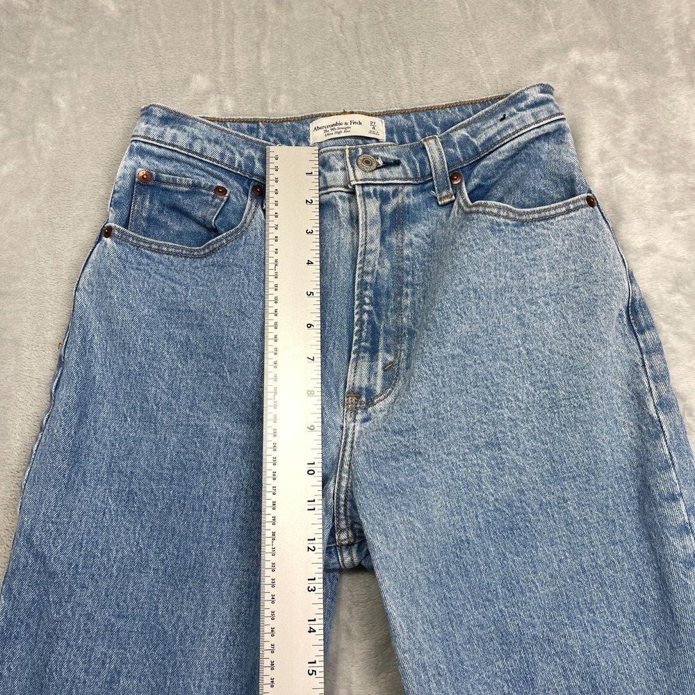 Abercrombie & Fitch Curve Love Jeans Womens 4/27 Blue Ultra High Rise Straight - Picture 4 of 9